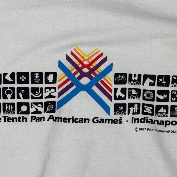 Vintage Tenth Pan American Indianapolis 1987 Logo 7 Crewneck Sweatshirt - Picture 4 of 5